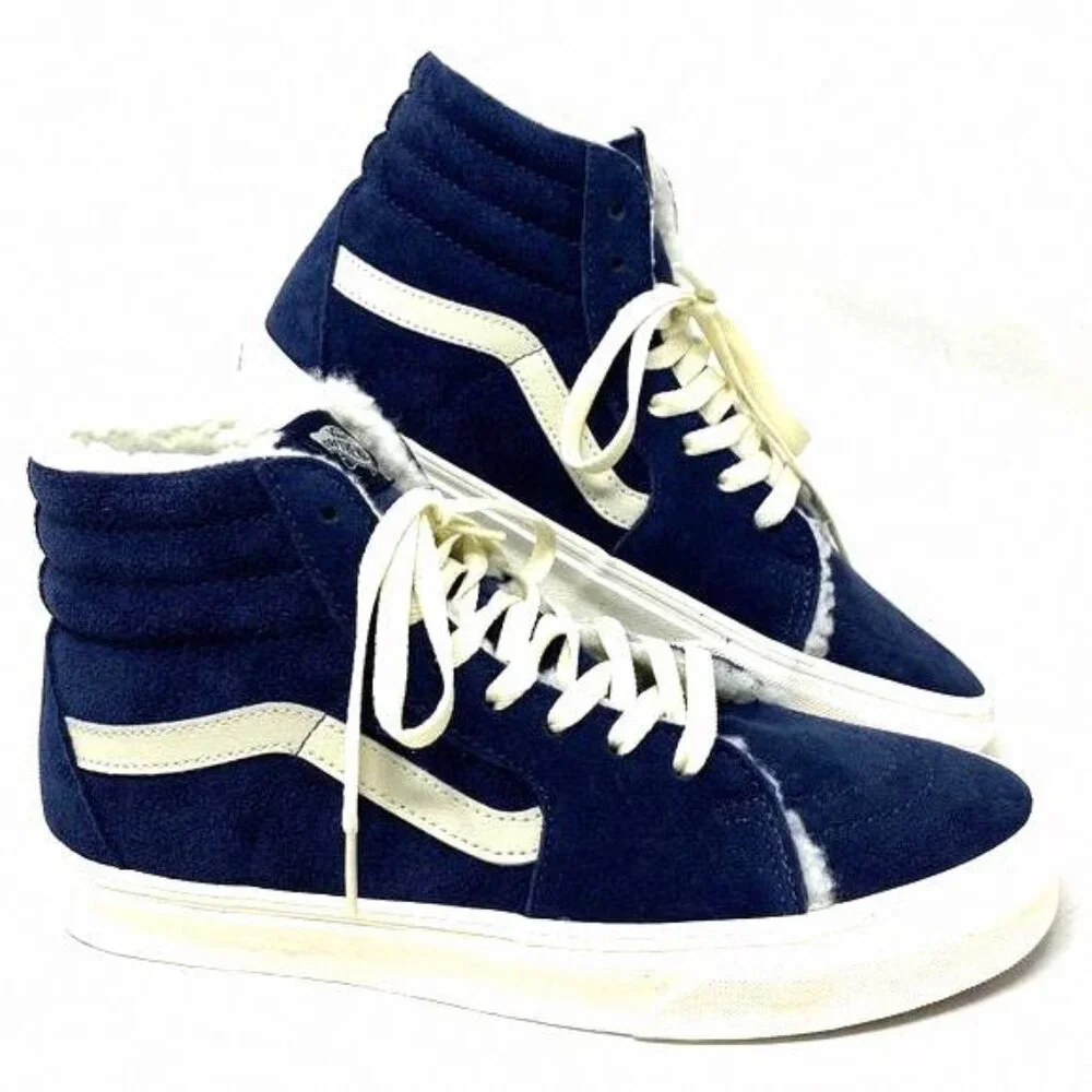 VANS Sk8-Hi Cozy Hug Shoes Skate Suede Faux Fur VN0005U9JDU Casual Women's Navi